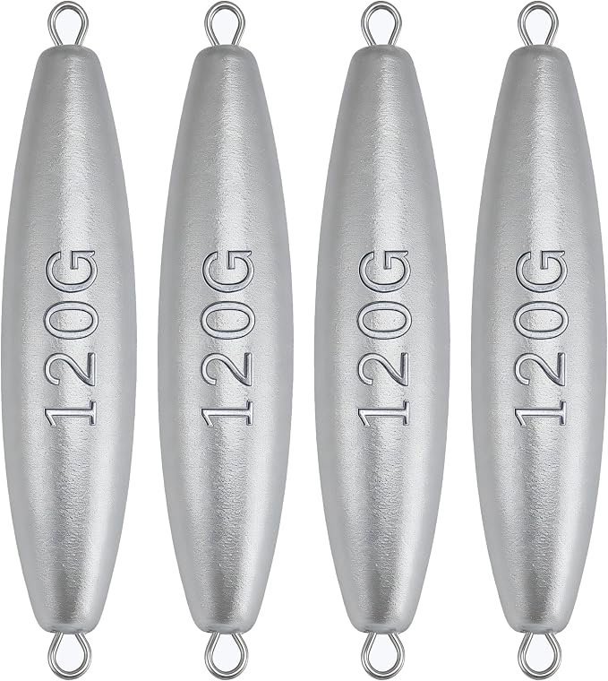 Trolling Weights Inline Fishing Weights Sinkers Double Ringed Weights for Saltwater Freshwater Fishing Get Lures Deeper 1oz to 5oz