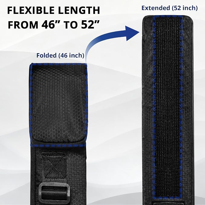 PEKREWS Fishing Rod Case, 52inch Fishing Pole Bag (3.9ft-4.4ft) with Tackle Pockets, Fits Break-Down Spinning Rod Reel Combo, Padded Soft Rod Bag with Strap Handle, Pole Travel Case For Angler
