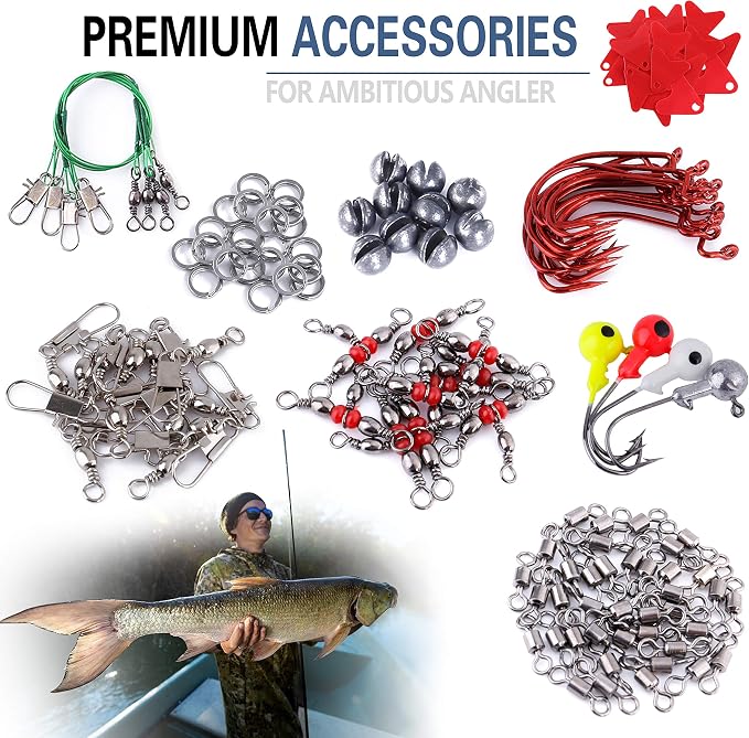 PLUSINNO Fishing Lures, All-in-One Fishing Tackle Box with Tackle Included, Fishing Gear Lure Bait Accessories Kit for Freshwater Bass Trout, Ideal Fishing Gifts for Men, Father & Beginners