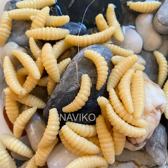 Fake Maggots Realistic Soft Fishing Lures - Worms & Bugs That Look Real 50pcs