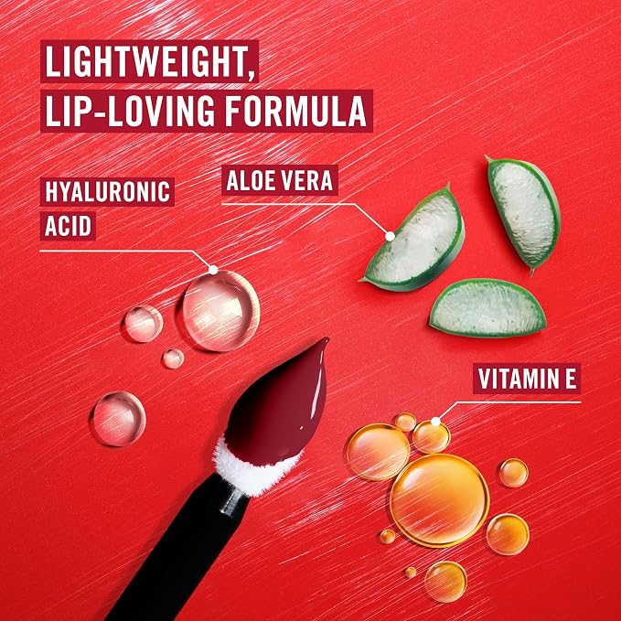 Rimmel Thrill Seeker Lip Latex, 150 Magnetic, Liquid Lipstick, Lipgloss, Lip Colour, Hyaluronic Lipstick, Lip Stain, Smooth Shine, Hydration, Hyaluronic Acid, Vitamin E, Aloe Vera, 0.2oz