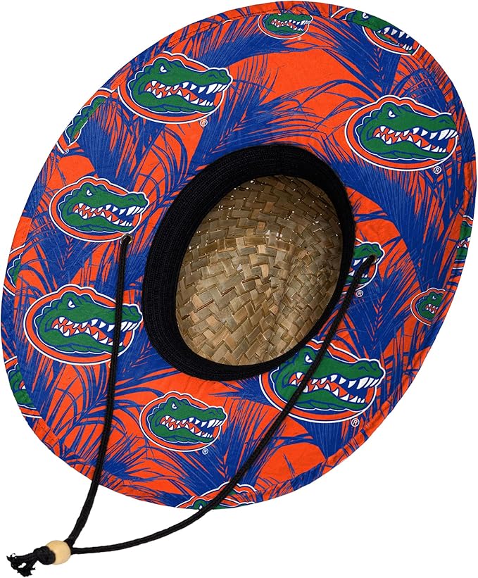 FOCO Men's NCAA College Team Logo Floral Straw Sun Hat