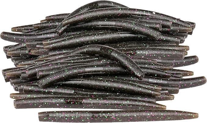Soft Fishing Worm 100PCS, 3/4/5/6" Mega Value Pack Senko Style Soft Lures for Bass, Plastic Worm Stick Baits, Multicolor, Cost-Effective Fishing Gift