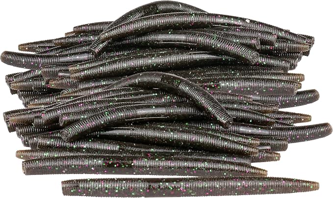Soft Fishing Worm 100PCS, 3/4/5/6" Mega Value Pack Senko Style Soft Lures for Bass, Plastic Worm Stick Baits, Multicolor, Cost-Effective Fishing Gift
