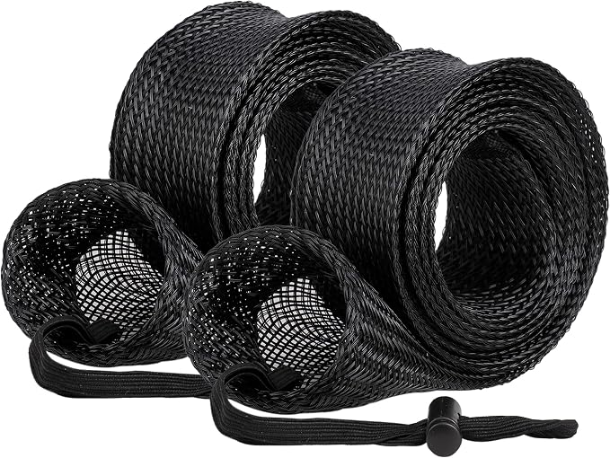 RUNCL Fishing Rod Sleeves & Reel Bags, Spinning/Casting Rod Socks & Spinning/Baitcasting Reel Covers - Protection Solution, Space Saver, Perfect Storage - Fishing Pole Sleeves & Reel Pouch (2 Pack)