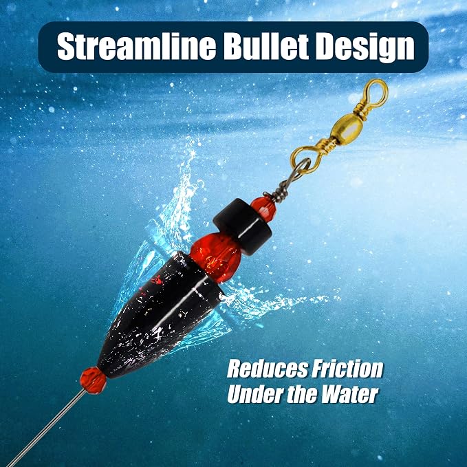 Reaction Tackle Carolina Rigs for Bass Fishing- Freshwater Saltwater - Brass Pre Rigged Kit- Fishing Weights Barrel Sinkers 6-Pack