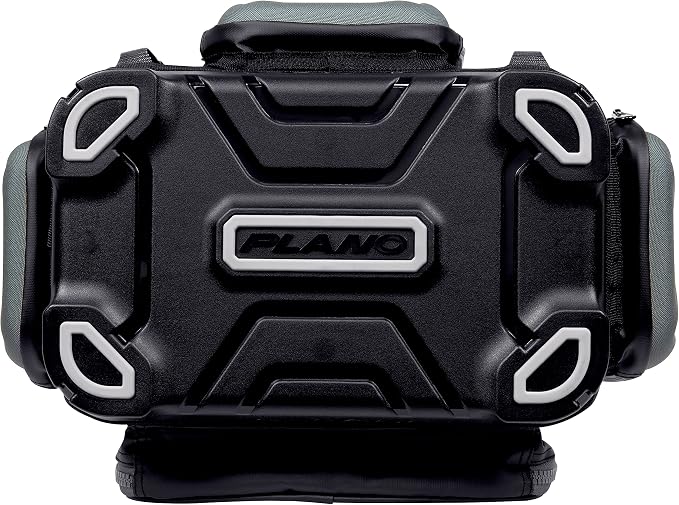 Plano KVD 3600 Signature Series Tackle Bag, Black with Red Stitching, Includes 3 Stowaway Utility Boxes, Customizable Fishing Storage, Water-Resistant TPE Coated Fabric