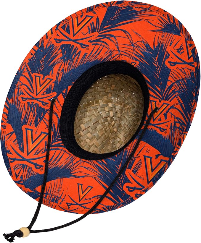 FOCO Men's NCAA College Team Logo Floral Straw Sun Hat