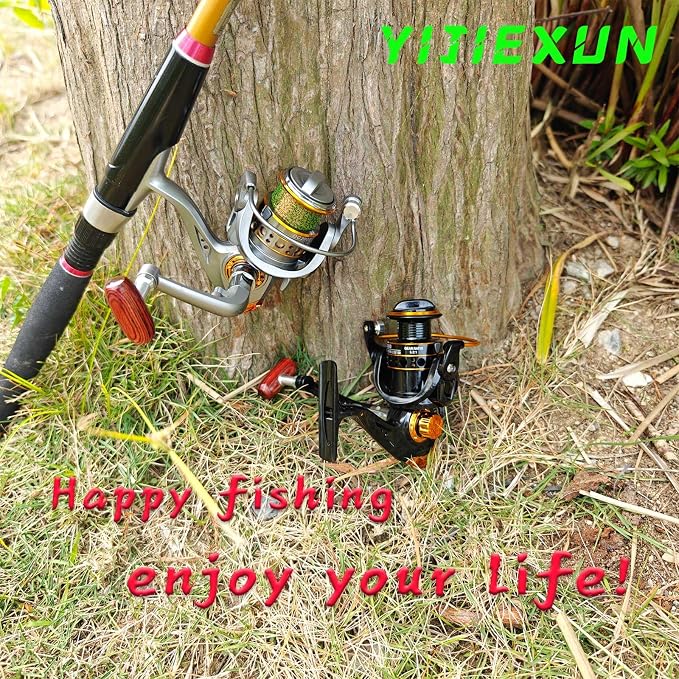 Spinning Reel,Freshwater Spinning Fishing Reels,CNC Alloy Wire Cup,5.2:1 Gear Ratio,2000,Max Drag 22Lbs,Smooth Fresh and Saltwater Fishing Reel