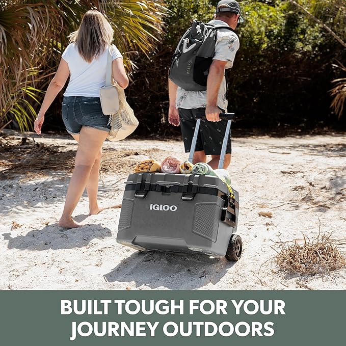 Igloo Trailmate 52Qt Wheeled Cooler, Insulated Hard Shell Ice Chest, Americana