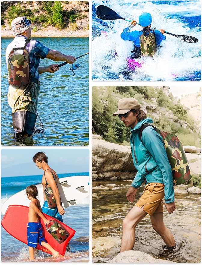 HEETA Waterproof Dry Bag for Women Men, 5L/10L/20L/30L/40L Roll Top Lightweight Dry Storage Bag Backpack with Emergency Whistle for Travel, Kayaking, Boating, Camping, Beach, Cruise Ship Essentials