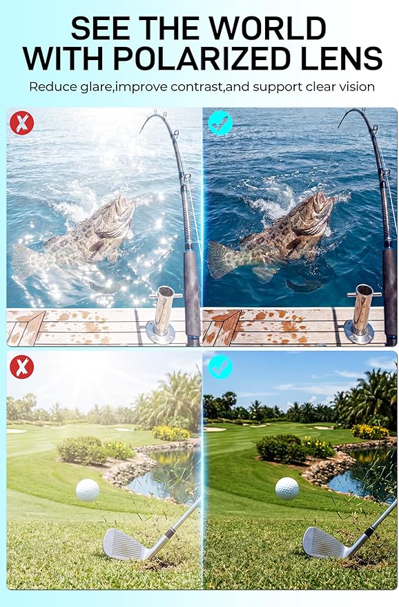 SIPLION Polarized Sunglasses Men Sports: UV400 Protection Anti-Slip Wrap-Around TR90 Frame for Driving Fishing Golf Running