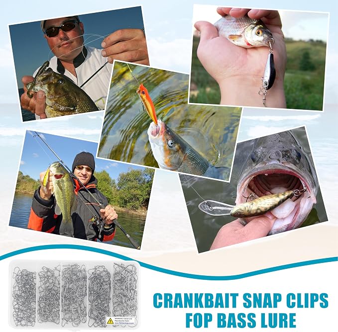 Crankbait Snaps Fishing Snap Clips Kit,210pcs Duo Lock Snaps Swivel Quick Change Power Fishing Clips Fast Snaps Fishing Speed Clips Lure Connector Saltwater Freshwater