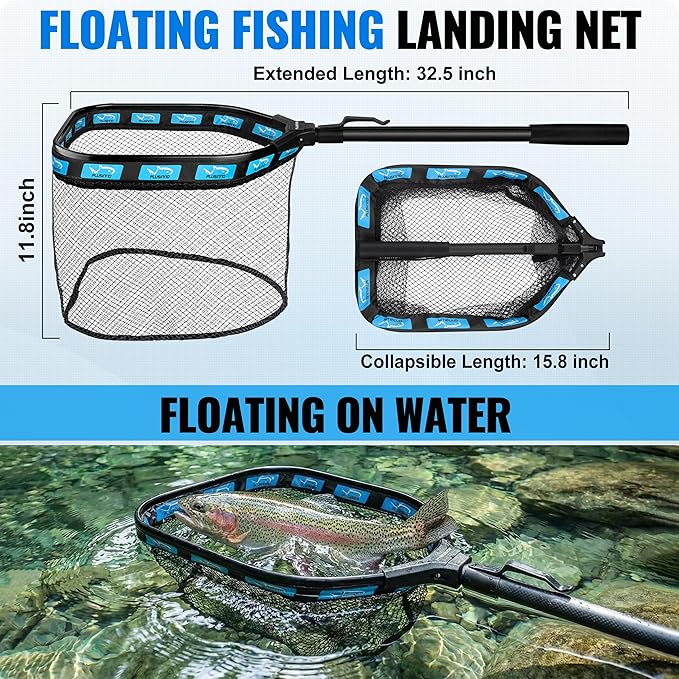 PLUSINNO Fishing Gear- Fishing Rod and Reel Combos, Fishing Backpack, Fishing Net, Fishing Bag with Rod Holders and Tackle Box for Freshwater/Saltwater, Fishing Gifts for Men
