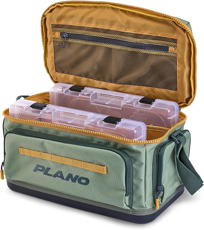 Plano Weekend 3700 Tackle Bag, Cutting-Edge Fishing Tackle Bag, Molded Waterproof Base, Spacious Storage, Die Cut Tool Sleeves, Daisy Chain Attachment Points