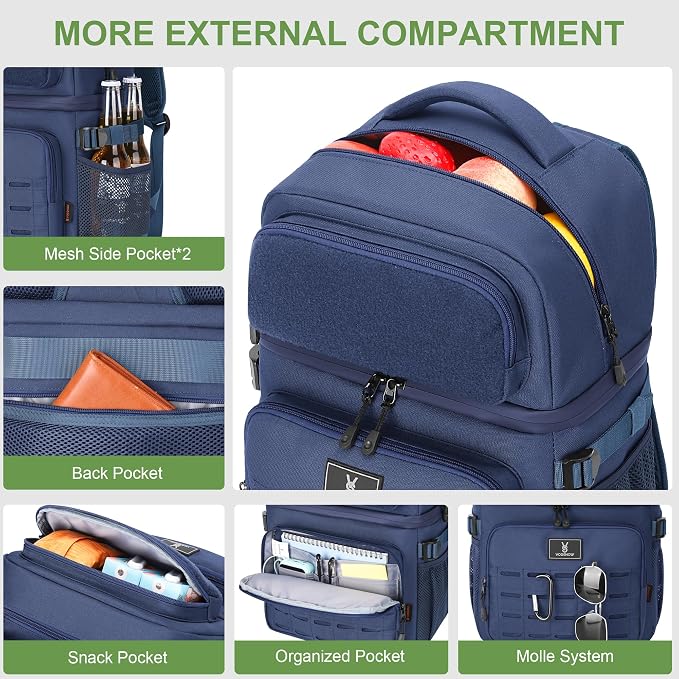 Large 36 Cans Insulated Waterproof Cooler Backpack for Men Women, Double Deck Leak Proof Cooler Bag for Camping, Hiking, Fishing