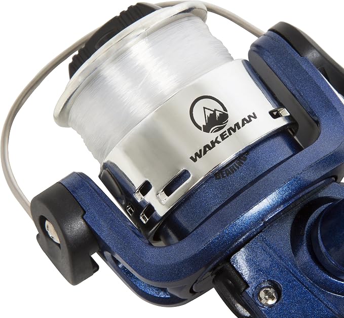 Wakeman Fiberglass Fishing Rod and Reel Combo – 2-Piece 65-Inch Medium Action Spinning Rod Set for Lake Fishing