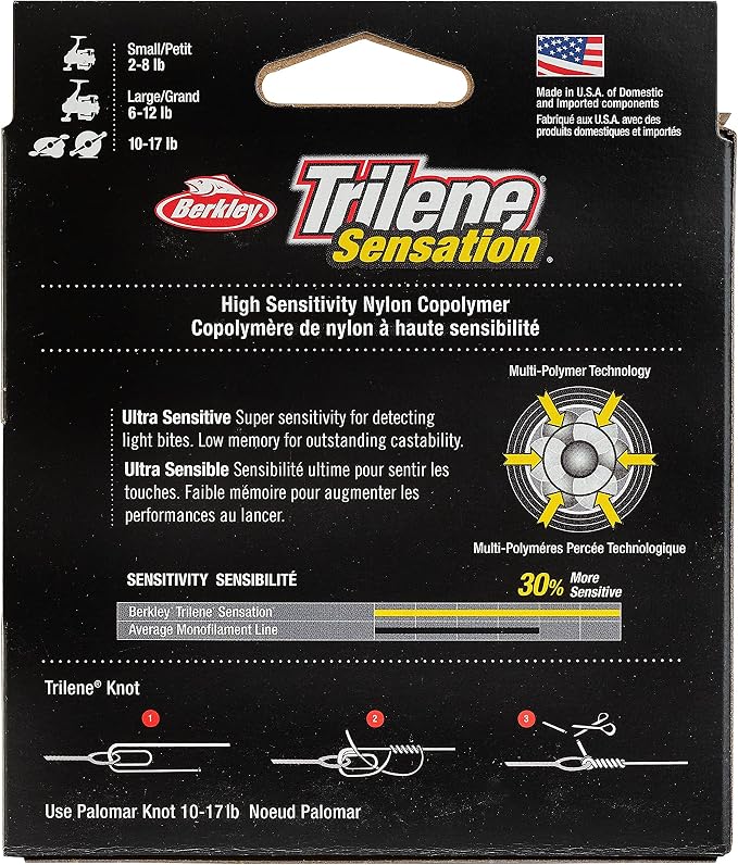 Berkley Trilene® Sensation, Clear, 4lb | 1.8kg Monofilament Fishing Line, Suitable for Freshwater Environments