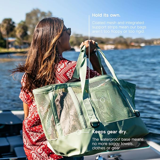 MISSION Boat Gear CASSI Heavy-Duty Outdoor Tote and Waterproof Marine-Grade Mesh Boat Bags
