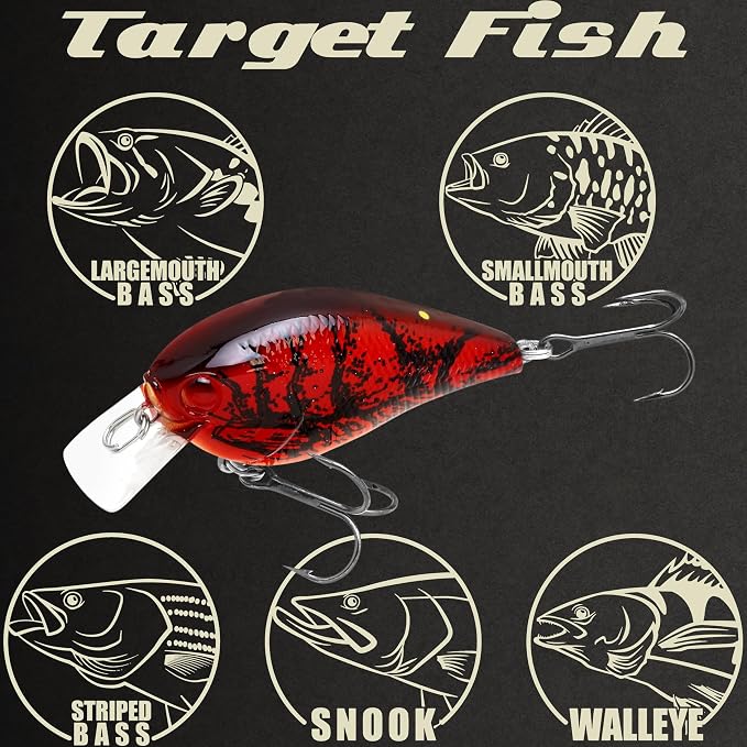 LUCKY CRAFT LC 1.5 Silent Squarebill Crankbait Fishing Lure, 2-3/8", Bass Fishing Lures for Freshwater, Hard Crankbait with Treble Fishing Hooks, Fishing Accessories
