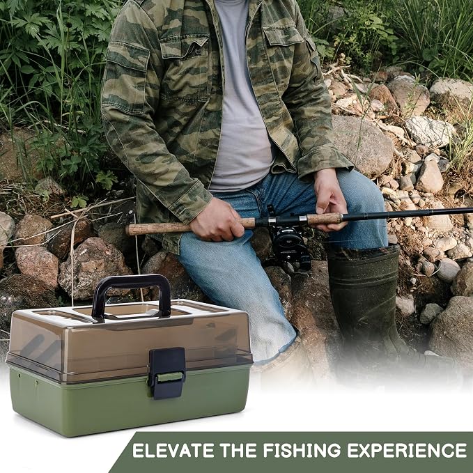3 Layers Fishing Tackle Box with Tackle Included, 475 Pcs Fishing Lures Kit,Include Crankbaits Weights Hooks and other Accessories,Fishing Lure Bait Gear Kit,Gift for Men