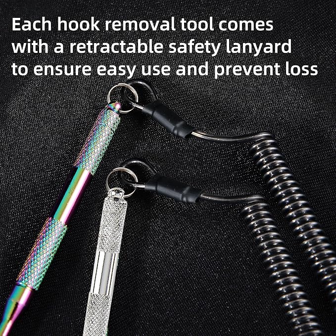 HONGYAN Fish Hook Remover Tool - 2 Pack Fishing Dehooker with Retractable Lanyard, Quick Release Descending Device for Saltwater Freshwater Fishing