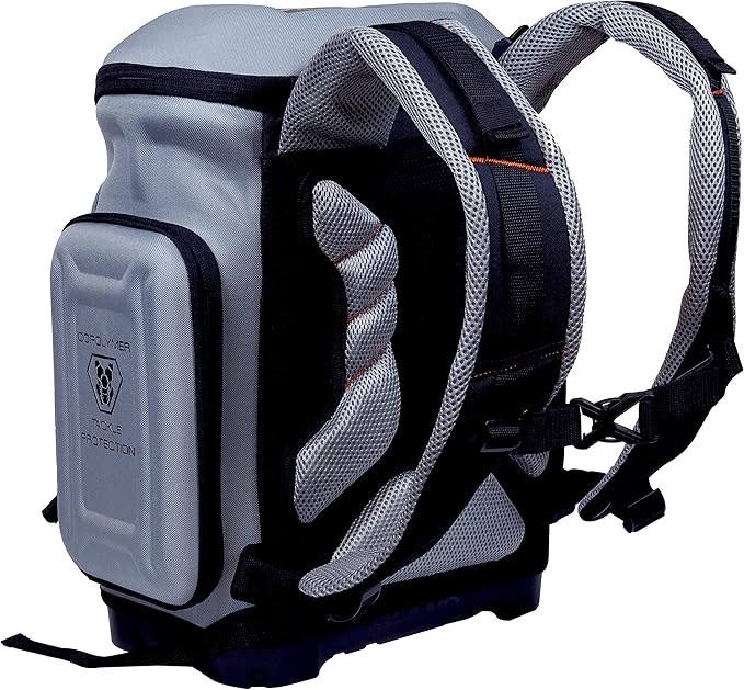 Plano Atlas 3700 Tackle Fishing Backpack, Gray EVA Material, Includes 3 3750 StowAway Utility Boxes for Worms, Lures, & Baits, Waterproof & Non-Skid Base, Grey