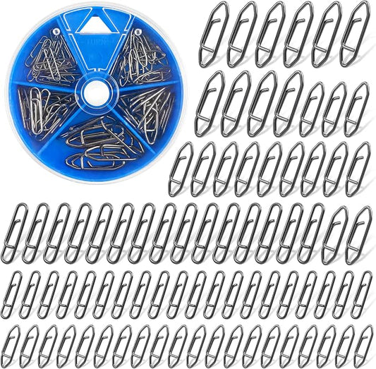 Power Fishing Clips Kit,155pcs High Strength Fishing Snaps Clips Lure Fast Change Snaps Stainless Steel Speed Clips Connector for Freshwater Saltwater Bass Pike