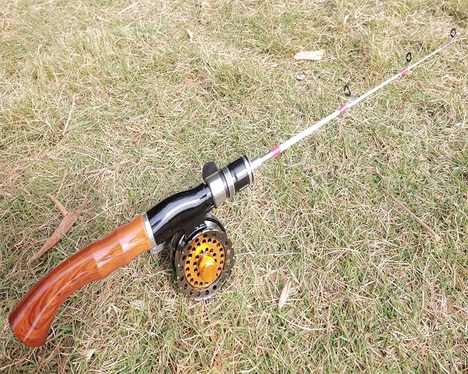 19.7” Ice Fishing Rod and Reel Combo-Spinning Ice Fishing Combos Fishing Poles Bass Crappie Rod Fishing Pole Kids Fishing Pole Ice Fishing Gear for Winter Fishing
