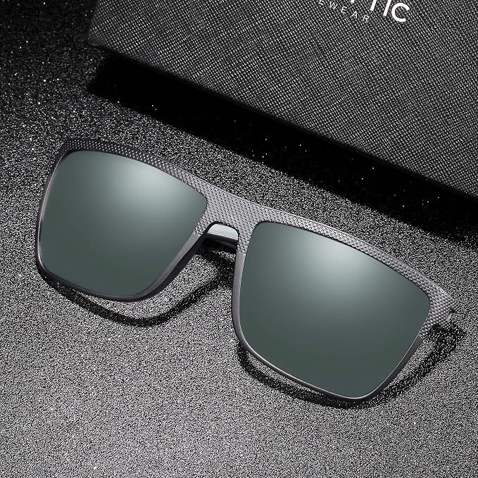 ZENOTTIC Polarized Sunglasses for Men Lightweight TR90 Frame UV400 Protection Square Sun Glasses