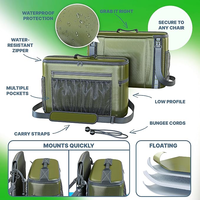 TidyFriend Kayak Cooler Behind Seat, Waterproof Cooler for Kayaking, Kayak Accessories Cooler Bag, Compatible with Lawn Chair Seat, Portable Ice Chest, Keeps Drinks Cold, Travel, Beach, Lunch