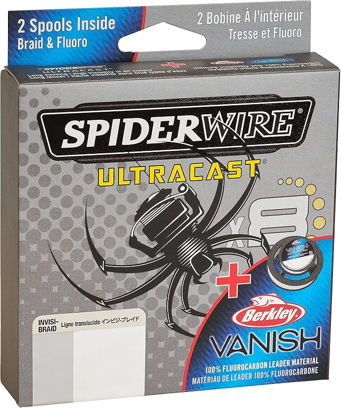 SpiderWire UltraCast Braided Fishing Line with Berkley Vanish Dual Fishing Spool