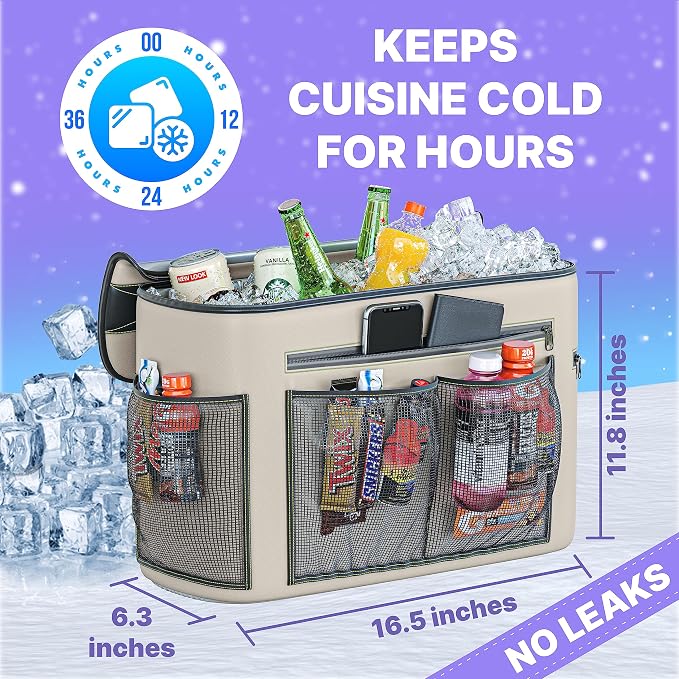 TidyFriend Kayak Cooler Behind Seat, Waterproof Cooler for Kayaking, Kayak Accessories Cooler Bag, Compatible with Lawn Chair Seat, Portable Ice Chest, Keeps Drinks Cold, Travel, Beach, Lunch