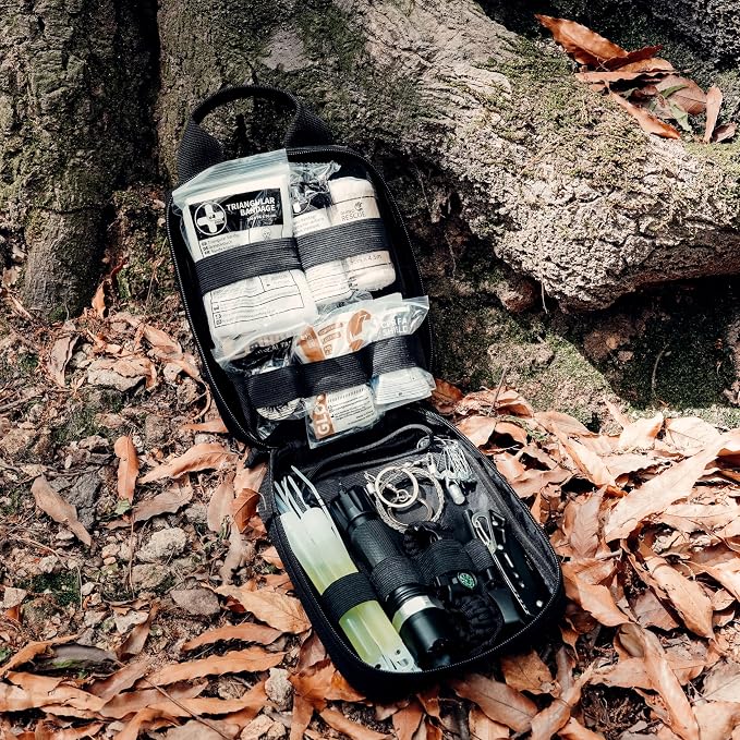 RHINO RESCUE Survival First Aid Kit, HSA/FSA Eligible, Emergency Kit Molle Pouch IFAK Medical Kit for Vehicles Car Camping Backpacking Hiking Hunting