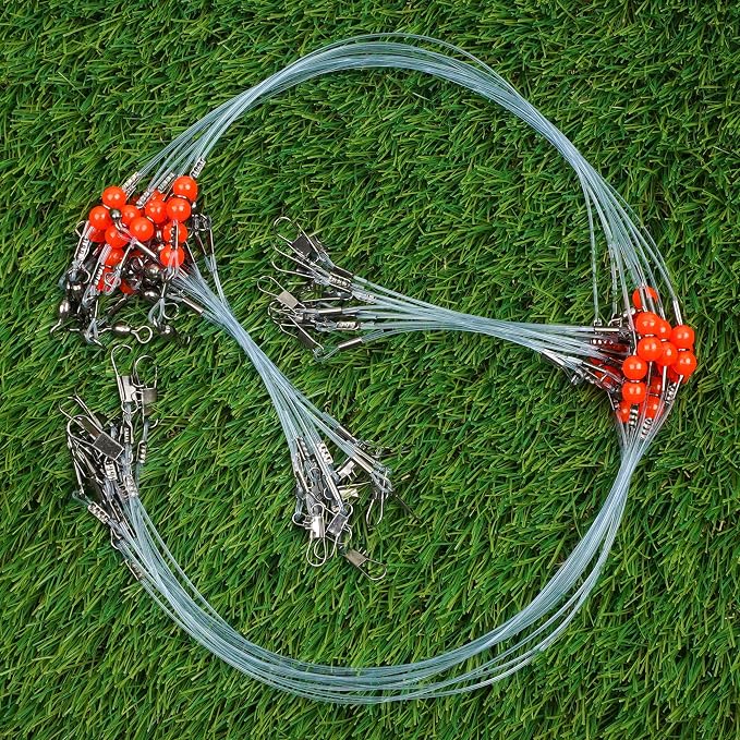 Fishing Leaders Saltwater Tackle Rig Surf Fishing Rigs with Swivel Snaps High Strength Wire Leader Bottom Rigs Fishing Gear Equipment for Lures Bait Hooks