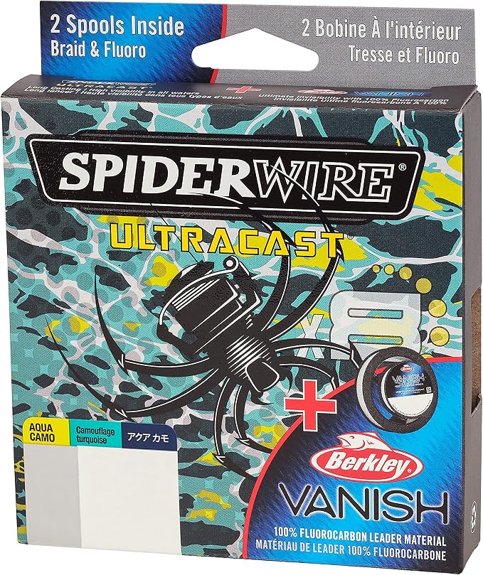 SpiderWire UltraCast Braided Fishing Line with Berkley Vanish Dual Fishing Spool