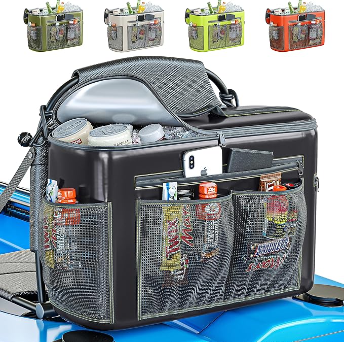 TidyFriend Kayak Cooler Behind Seat, Waterproof Cooler for Kayaking, Kayak Accessories Cooler Bag, Compatible with Lawn Chair Seat, Portable Ice Chest, Keeps Drinks Cold, Travel, Beach, Lunch