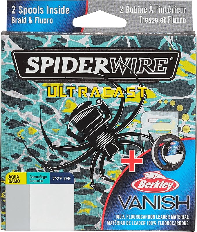 SpiderWire UltraCast Braided Fishing Line with Berkley Vanish Dual Fishing Spool
