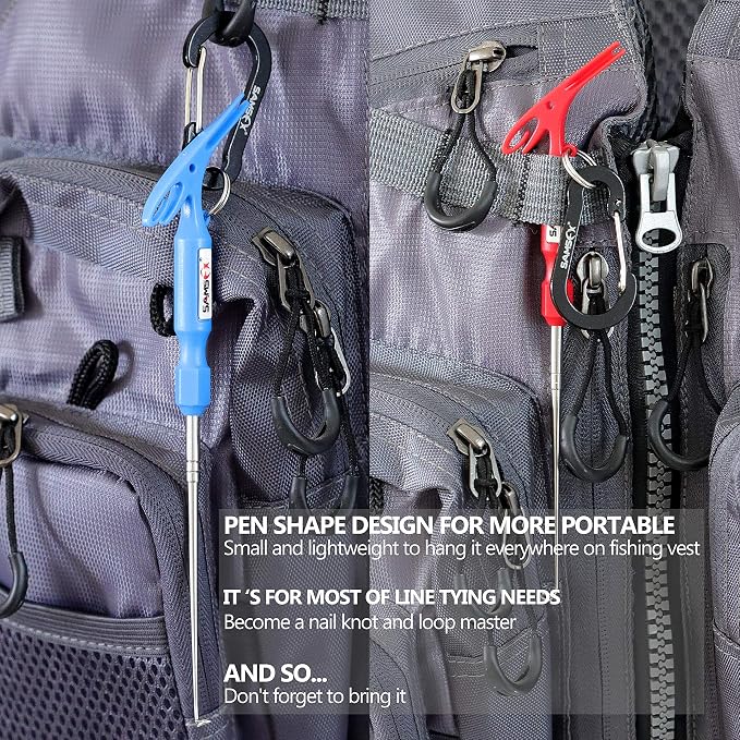 SAMSFX Fishing Hook Removal Tool Hook Quick Removal Device Security Extractor Fish Hook Disconnect Tool, Built-in Loop Tyer, Quick Knot Tying Tool and Hook Sharpener