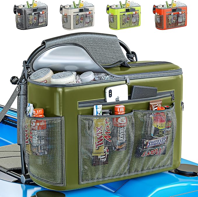 TidyFriend Kayak Cooler Behind Seat, Waterproof Cooler for Kayaking, Kayak Accessories Cooler Bag, Compatible with Lawn Chair Seat, Portable Ice Chest, Keeps Drinks Cold, Travel, Beach, Lunch