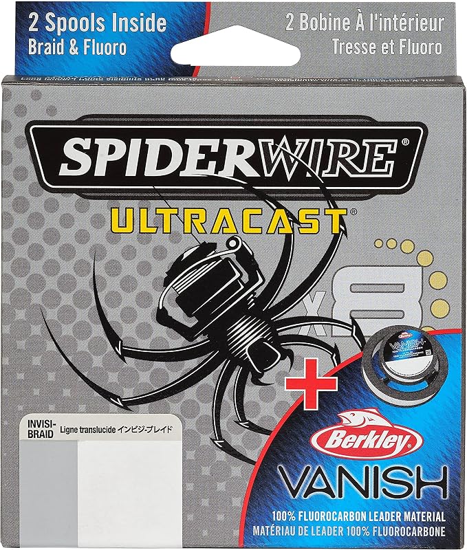 SpiderWire UltraCast Braided Fishing Line with Berkley Vanish Dual Fishing Spool
