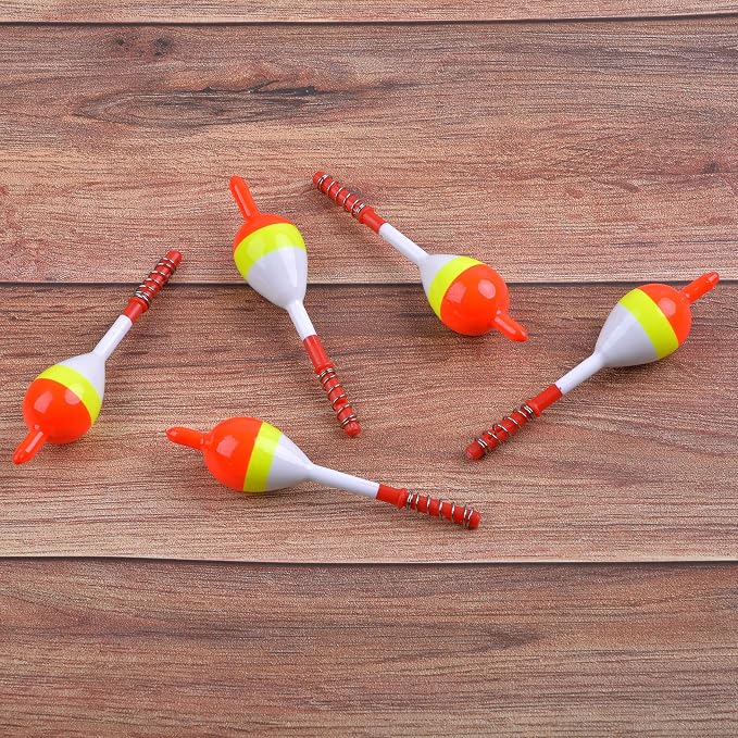SILANON Wood Slip Bobbers Fishing Floats and Bobbers Spring Oval Stick Slip Floats for Crappie Catfish Trout Panfish Walleyes Fishing 5/10pcs