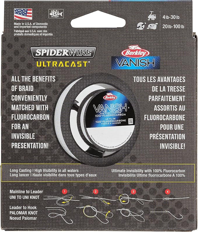 SpiderWire UltraCast Braided Fishing Line with Berkley Vanish Dual Fishing Spool