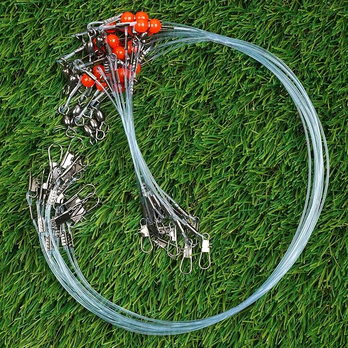 Fishing Leaders Saltwater Tackle Rig Surf Fishing Rigs with Swivel Snaps High Strength Wire Leader Bottom Rigs Fishing Gear Equipment for Lures Bait Hooks