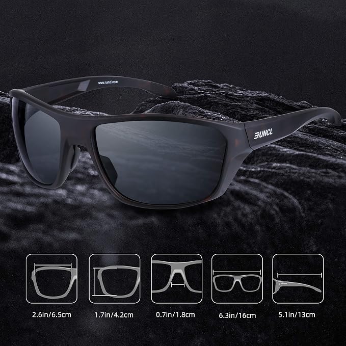 RUNCL Polarized Sports Sunglasses Billy, Fishing Sunglasses UV400 - Ultralight Floating TAC Lens, Anti-seawater Coating